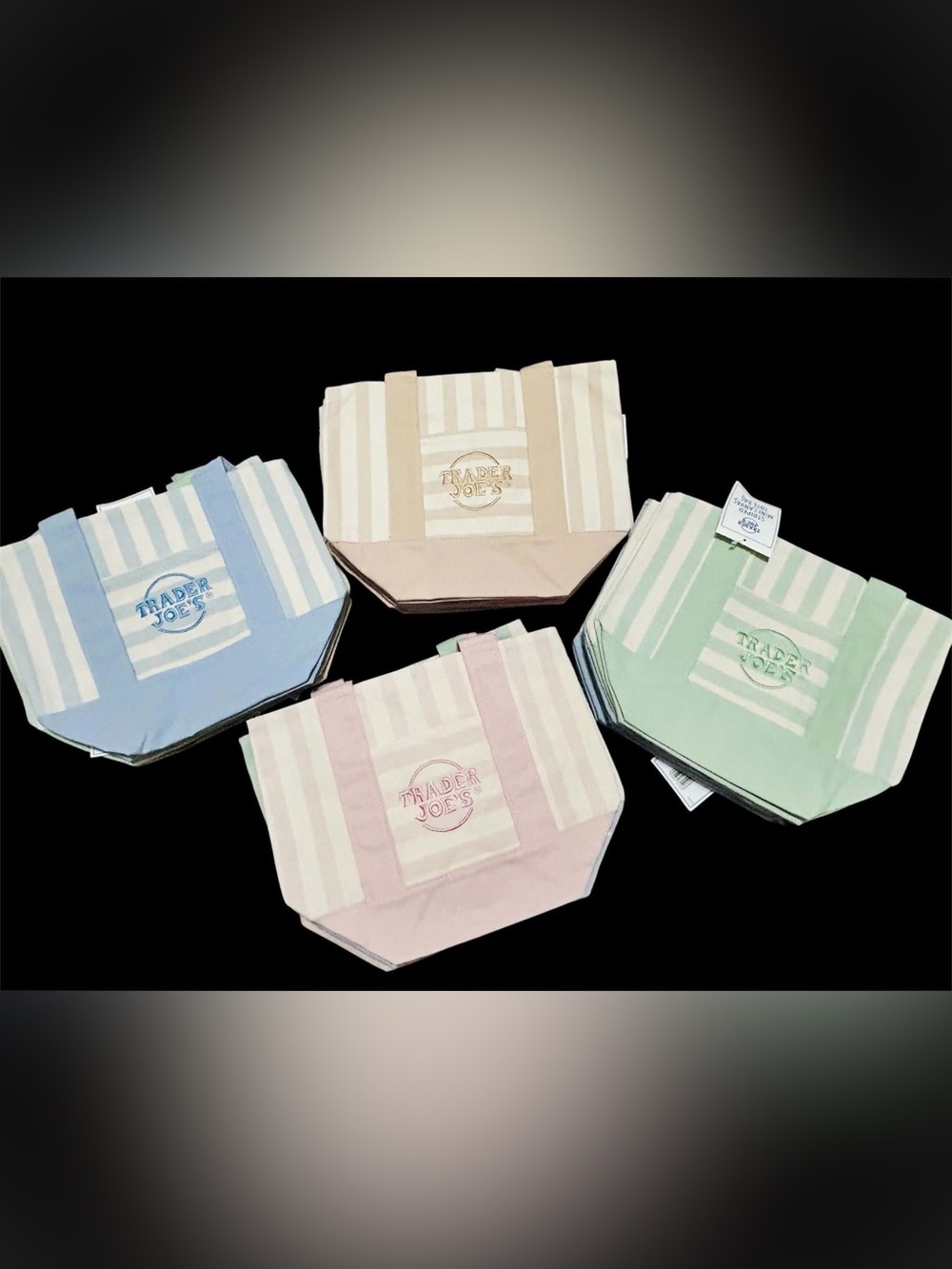 Trader Joes Mini Stripes Totes - SET